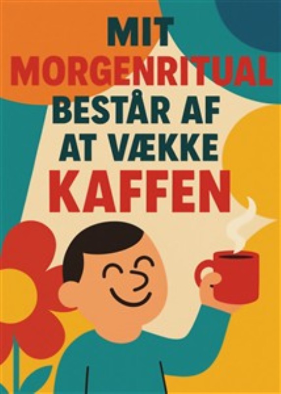 Væk Kaffen: Dit Morgensmil - Oplev glæden ved dit morgenritual med dette farverige kunstværk! Det skildrer et smilende øjeblik, hvor kaffen bringes til live. Perfekt til at lyse dit køkken eller stue op med varme og positiv energi.