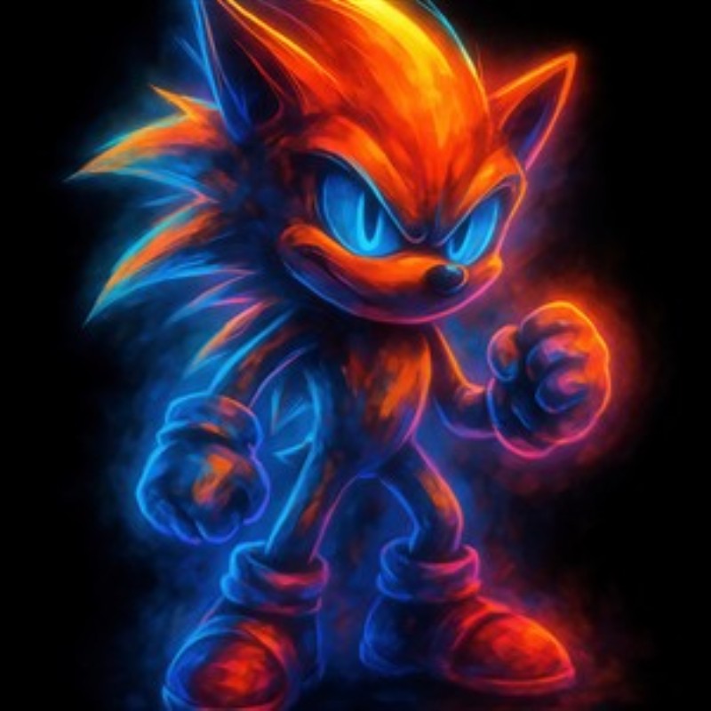 Lysende Energisk Karakter illustration - Oplev den dynamiske energi i denne farverige illustration af en animeret karakter, der stråler af liv. Dens glødende effekter tilføjer en dramatisk stemning til ethvert rum, perfekt til unge hjerter med eventyrlyst.