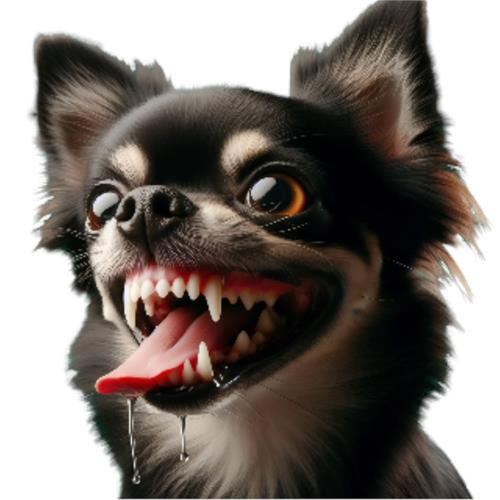 Skræmmende Chihuahua med blottede tænder
