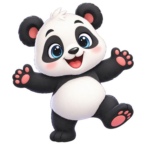Sød panda med åbne arme