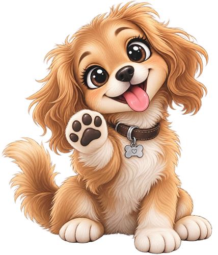 Sød hvalp med pote og tunge