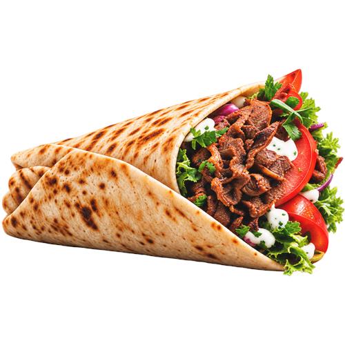 Kebabwrap med salat og grøntsager