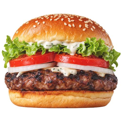 Saftig burger med sesambolle